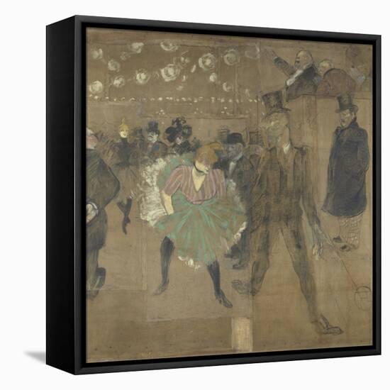 Panneau pour la baraque de la Goulue, à la Foire du Trône à Paris-Henri de Toulouse-Lautrec-Framed Premier Image Canvas