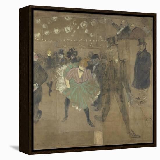 Panneau pour la baraque de la Goulue, à la Foire du Trône à Paris-Henri de Toulouse-Lautrec-Framed Premier Image Canvas