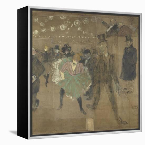 Panneau pour la baraque de la Goulue, à la Foire du Trône à Paris-Henri de Toulouse-Lautrec-Framed Premier Image Canvas