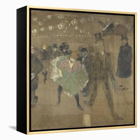 Panneau pour la baraque de la Goulue, à la Foire du Trône à Paris-Henri de Toulouse-Lautrec-Framed Premier Image Canvas