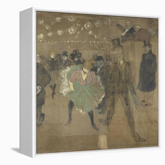 Panneau pour la baraque de la Goulue, à la Foire du Trône à Paris-Henri de Toulouse-Lautrec-Framed Premier Image Canvas