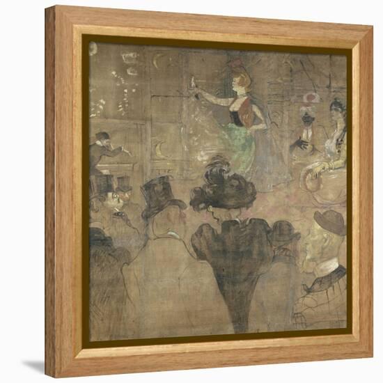 Panneau pour la baraque de la Goulue, à la Foire du Trône à Paris-Henri de Toulouse-Lautrec-Framed Premier Image Canvas