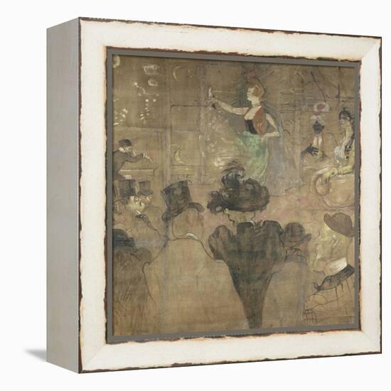 Panneau pour la baraque de la Goulue, à la Foire du Trône à Paris-Henri de Toulouse-Lautrec-Framed Premier Image Canvas