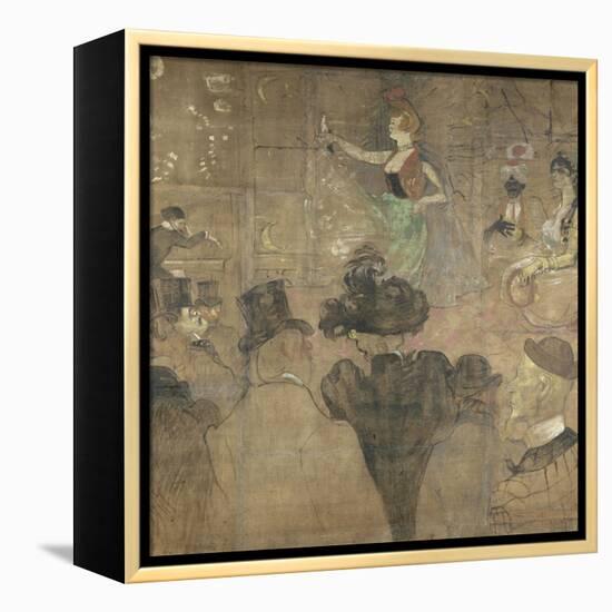 Panneau pour la baraque de la Goulue, à la Foire du Trône à Paris-Henri de Toulouse-Lautrec-Framed Premier Image Canvas