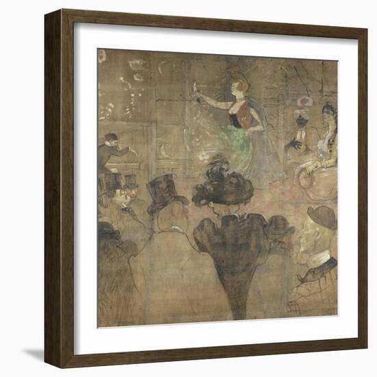 Panneau pour la baraque de la Goulue, à la Foire du Trône à Paris-Henri de Toulouse-Lautrec-Framed Giclee Print