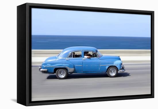 Panned' Shot of Old Blue American Car to Capture Sense of Movement-Lee Frost-Framed Premier Image Canvas