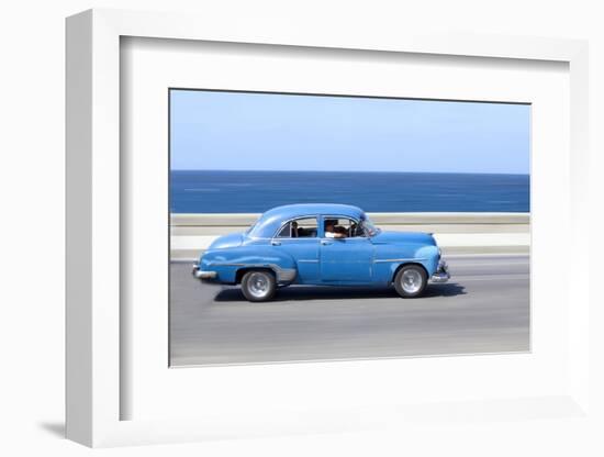 Panned' Shot of Old Blue American Car to Capture Sense of Movement-Lee Frost-Framed Photographic Print