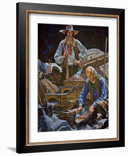 Panning For Gold at Sutter's Fort-Dean Cornwell-Framed Giclee Print