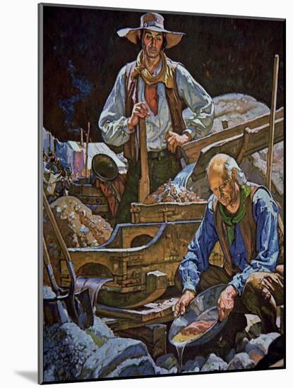 Panning For Gold at Sutter's Fort-Dean Cornwell-Mounted Giclee Print