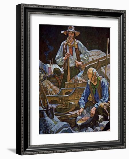 Panning For Gold at Sutter's Fort-Dean Cornwell-Framed Giclee Print