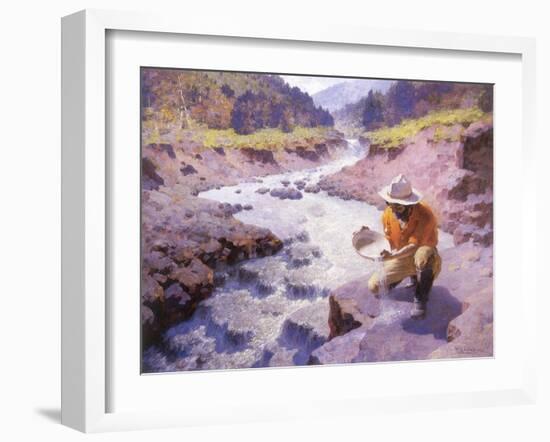 Panning Gold, Wyoming, 1949-William Robinson Leigh-Framed Giclee Print