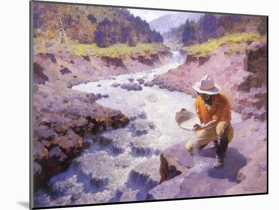 Panning Gold, Wyoming, 1949-William Robinson Leigh-Mounted Giclee Print