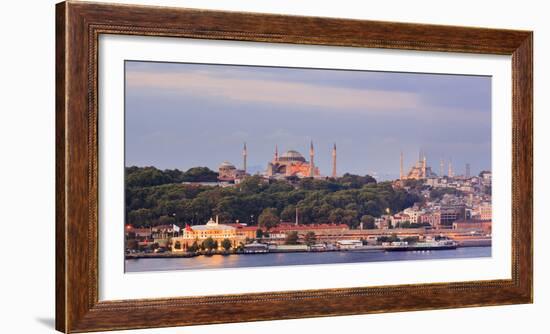 Panorama. Blue Mosque and Hagia Sophia on the Golden Horn. Istanbul. Turkey-Tom Norring-Framed Photographic Print