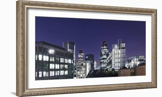 Panorama, City of London, Swiss-Re-Tower, 30 St. Mary Axe, England, Great Britain-Axel Schmies-Framed Photographic Print