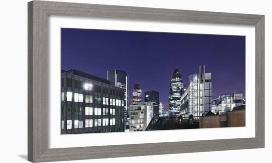 Panorama, City of London, Swiss-Re-Tower, 30 St. Mary Axe, England, Great Britain-Axel Schmies-Framed Photographic Print