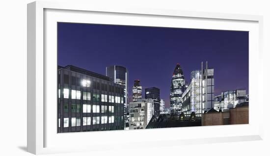 Panorama, City of London, Swiss-Re-Tower, 30 St. Mary Axe, England, Great Britain-Axel Schmies-Framed Photographic Print