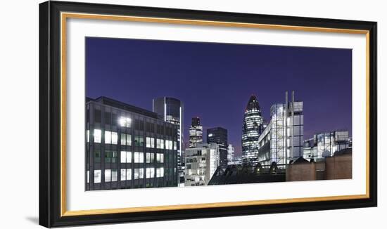 Panorama, City of London, Swiss-Re-Tower, 30 St. Mary Axe, England, Great Britain-Axel Schmies-Framed Photographic Print