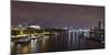 Panorama, City of London, the Thames, Night Photography, London, England, Uk-Axel Schmies-Mounted Photographic Print