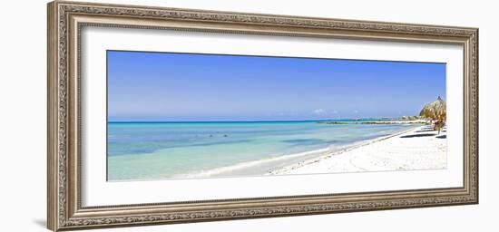 Panorama from Palm Beach on Aruba Island-nilayaji-Framed Photographic Print