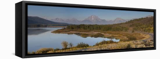 Panorama, Horseshoe Bend, Grand Teton National Park, Wyoming, USA-Tom Norring-Framed Premier Image Canvas