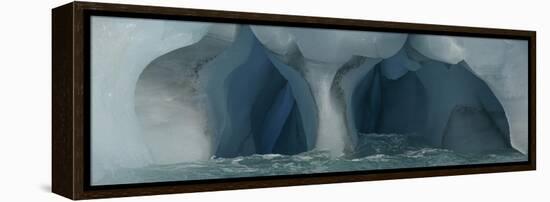Panorama image of iceberg carved by wind and water, Nunavut and Northwest Territories, Canada-Raul Touzon-Framed Premier Image Canvas
