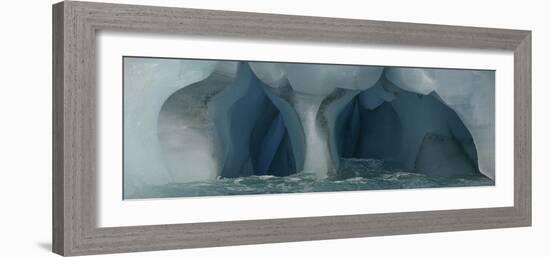 Panorama image of iceberg carved by wind and water, Nunavut and Northwest Territories, Canada-Raul Touzon-Framed Photographic Print