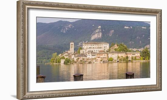 Panorama. Isola San Giulio. San Giulio Island. Lake Orta. Piedmont, Italy-Tom Norring-Framed Photographic Print