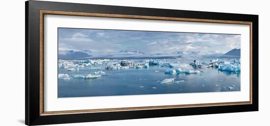 Panorama, Jškulsarlon - Glacier Lagoon in Morning Light-Catharina Lux-Framed Photographic Print