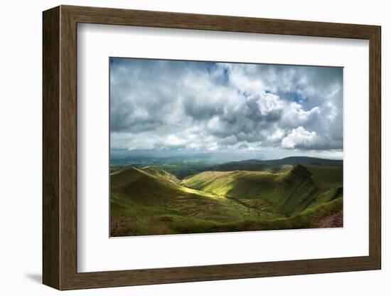 Panorama Landscape Image of View from Peak of Pen-Y-Fan in Brecon Beacons-Veneratio-Framed Photographic Print