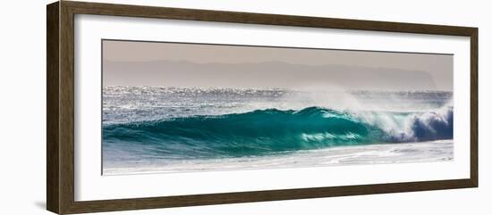 Panorama of a beautiful backlit wave breaking off a beach, Hawaii-Mark A Johnson-Framed Photographic Print