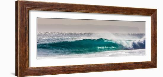 Panorama of a beautiful backlit wave breaking off a beach, Hawaii-Mark A Johnson-Framed Photographic Print