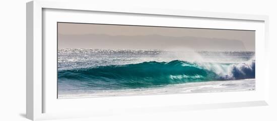 Panorama of a beautiful backlit wave breaking off a beach, Hawaii-Mark A Johnson-Framed Photographic Print