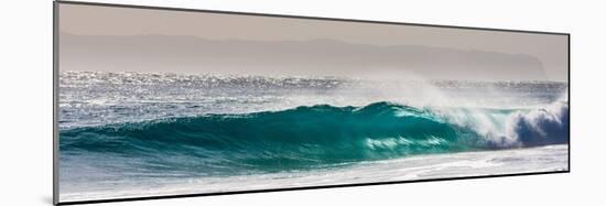 Panorama of a beautiful backlit wave breaking off a beach, Hawaii-Mark A Johnson-Mounted Photographic Print