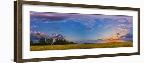 Panorama of a Colorful Sunset over a Prairie in Alberta, Canada-Stocktrek Images-Framed Photographic Print