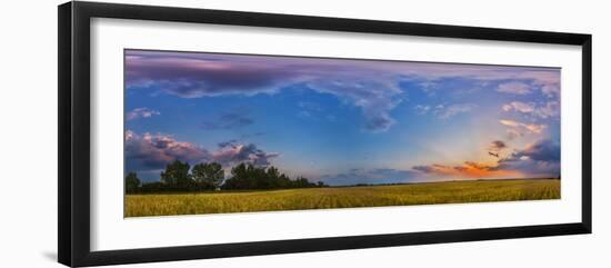 Panorama of a Colorful Sunset over a Prairie in Alberta, Canada-Stocktrek Images-Framed Photographic Print