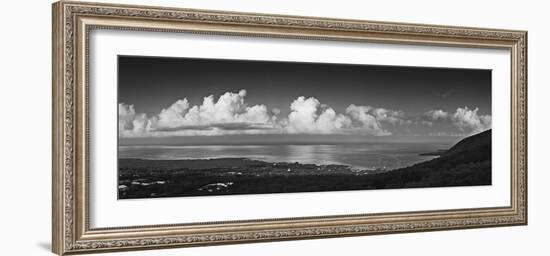 Panorama of cumulous clouds over Kealakekua Bay, Hawaii Island, USA-Panoramic Images-Framed Photographic Print