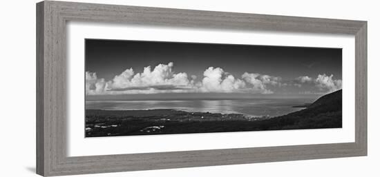 Panorama of cumulous clouds over Kealakekua Bay, Hawaii Island, USA-Panoramic Images-Framed Photographic Print