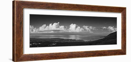 Panorama of cumulous clouds over Kealakekua Bay, Hawaii Island, USA-Panoramic Images-Framed Photographic Print