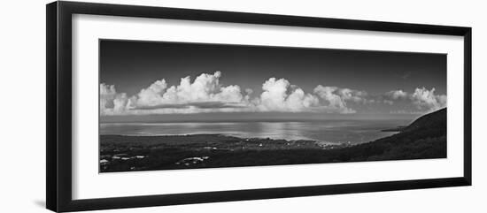 Panorama of cumulous clouds over Kealakekua Bay, Hawaii Island, USA-Panoramic Images-Framed Photographic Print