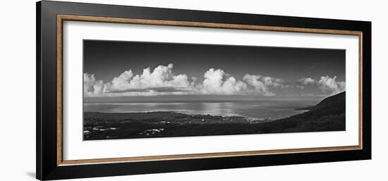 Panorama of cumulous clouds over Kealakekua Bay, Hawaii Island, USA-Panoramic Images-Framed Photographic Print