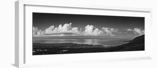 Panorama of cumulous clouds over Kealakekua Bay, Hawaii Island, USA-Panoramic Images-Framed Photographic Print