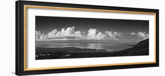 Panorama of cumulous clouds over Kealakekua Bay, Hawaii Island, USA-Panoramic Images-Framed Photographic Print