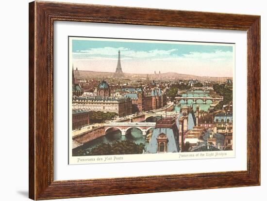 Panorama of Eight Bridges over the Seine, Paris-null-Framed Art Print