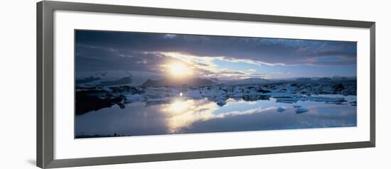 Panorama of Jokulsarlon Glacial Lagoon, Iceland-Peter Adams-Framed Photographic Print