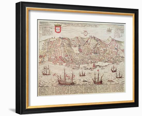 Panorama of Lisbon, 1572-null-Framed Giclee Print