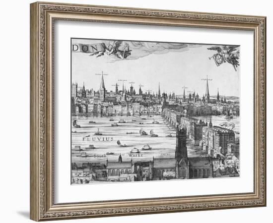 Panorama of London, 1616-Claes Jansz Visscher-Framed Giclee Print