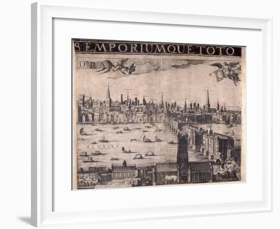 Panorama of London, 1629-Francesco Valesio-Framed Giclee Print