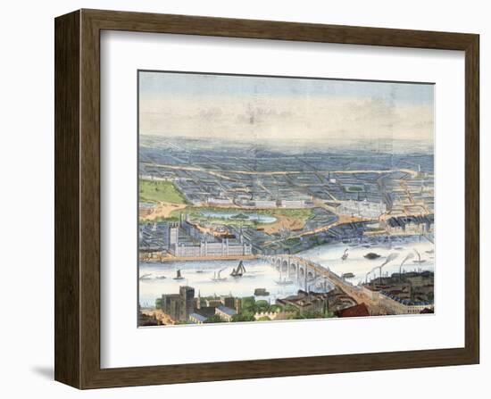 Panorama of London and the River II-The Vintage Collection-Framed Premium Giclee Print