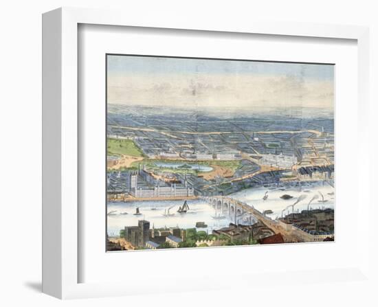 Panorama of London and the River II-The Vintage Collection-Framed Premium Giclee Print