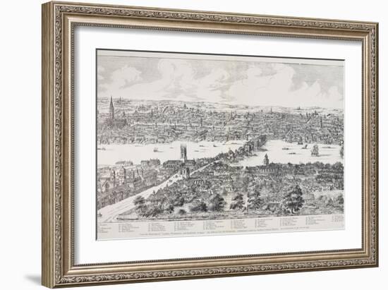 Panorama of London, Westminster and Southwark, Illustration from 'Maps of Old London', 1543-Anthonis van den Wyngaerde-Framed Giclee Print